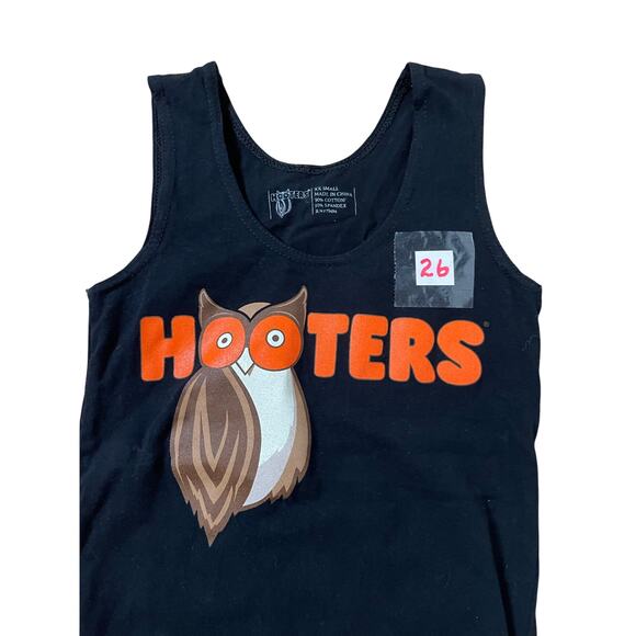 #26 New Hooters Girl Uniform Tank Black size Xxs Cotton spandex - Picture 2 of 4